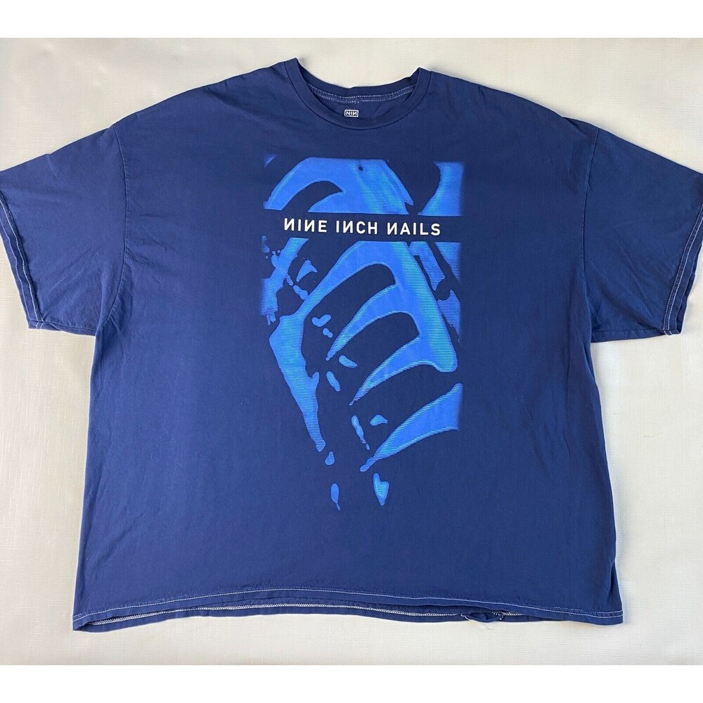 Vintage Nine Inch Nails OFFICIAL Pretty Hate Machine Blue T-Shirt! 90s XXXL 3XL - Picture 2 of 16